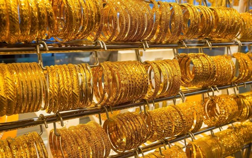 Golden bangles and jewelry