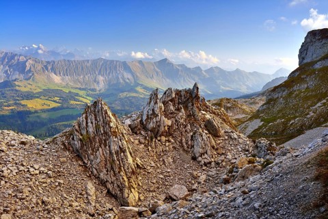 Evening light in the karst area of Schrattenfluh