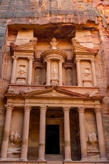 Pharaoh's treasure house struck in rock