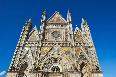 Gothic facade of Orvieto Cathedral