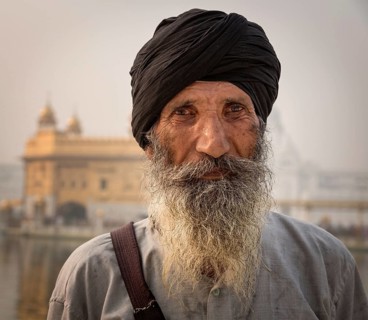 Portrait of a devout Sikh pilgrim