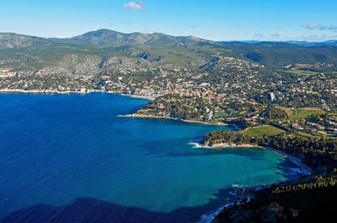 View of the sea and Cassis from Soubeyranes cliffs