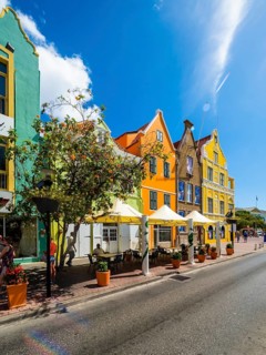 Historic buildings in Dutch-Caribbean colonial style