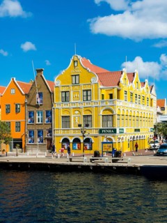 Historic buildings in Dutch-Caribbean colonial style