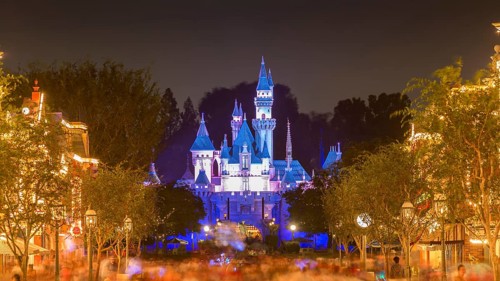 Sleeping Beauty Castle by night