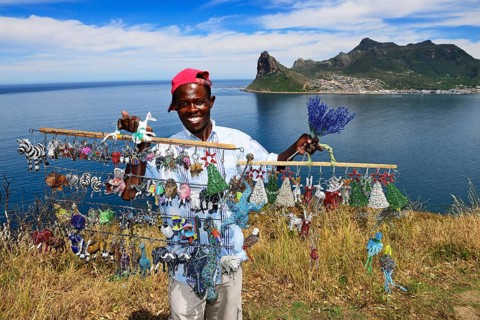 Local with souvenirs for sale