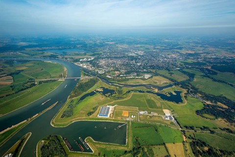 Lippe estuary flowing into Rhine