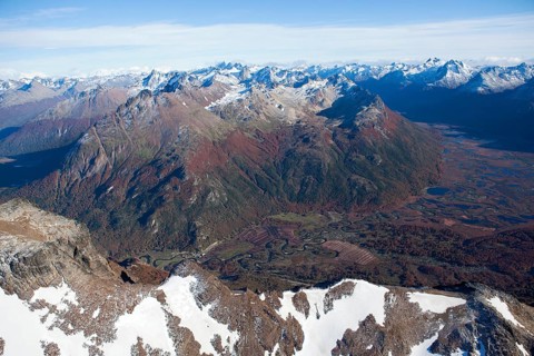 Aerial view of Tierra del Fuego National Park
