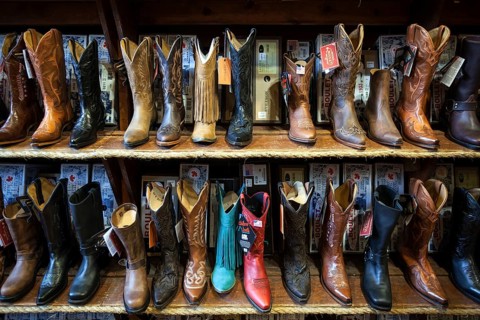 Cowboy boots in a shop in Gastown