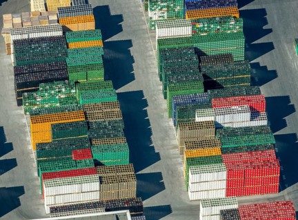 Empty beverage crates
