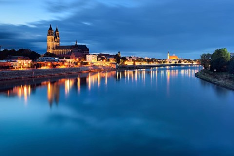 Magdeburger Dom at the river Elbe
