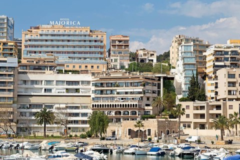 Apartment houses at marina