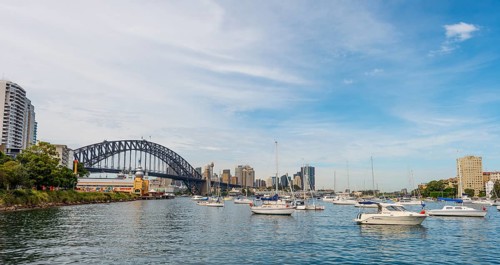 Lavender Bay with sailboats