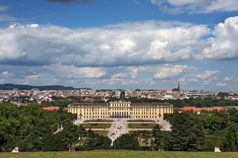 View of Schonbrunn Palace and city from Gloriette