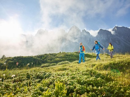 Hikers in mountains