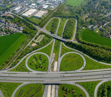 Intersection Castrop-Rauxel Motorway A45 and A42