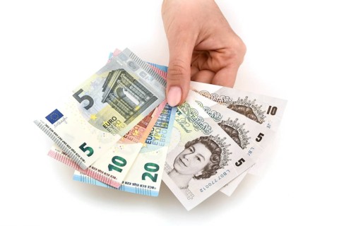 Hand holding money notes