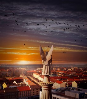 Angel statue on the Nikolai church