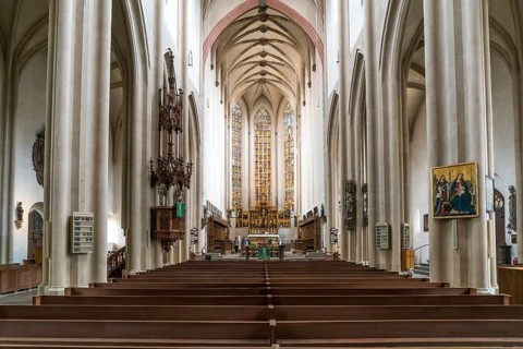 Interior of the Protestant-Lutheran parish church St. Jakob in Rothenburg ob der Tauber