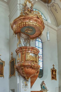 Pulpit in the church to our dear woman in Oberaudorf
