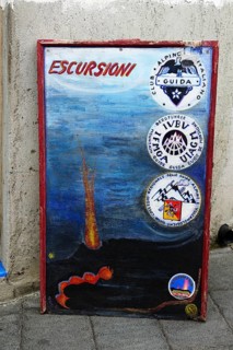 Advertisement for guided volcano tours