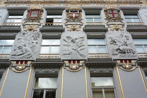 Facade with stucco reliefs