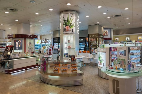 Cosmetics department in a department store