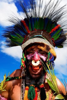 The highland tribes present themselves at the annual Sing Sing of Goroka