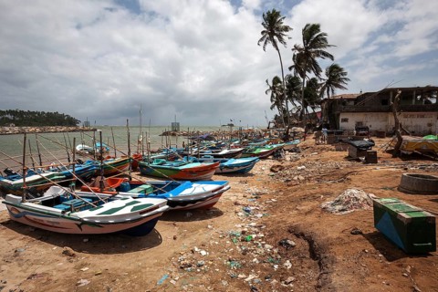 Fishing boats on beach