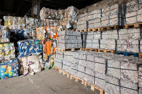 Sorted and baled garbage