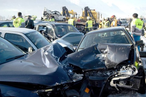 Demolished cars