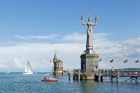 Imperia statue at the harbor entrance