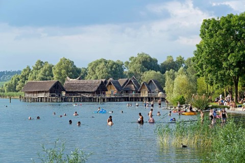 Bathers in Lake Constance