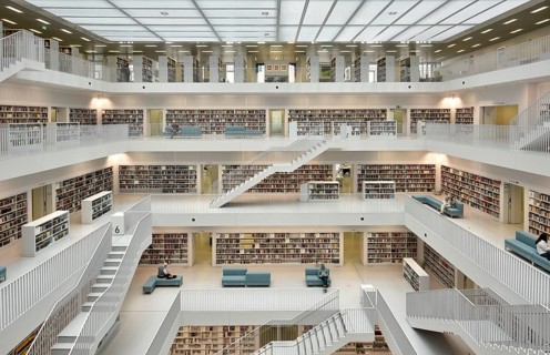 Gallery with stairs