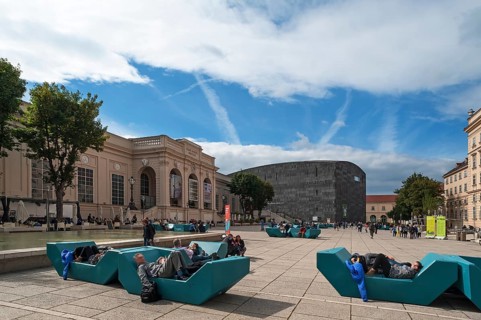 Seats in courtyard