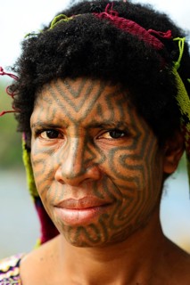 Korafe woman with face tattoo