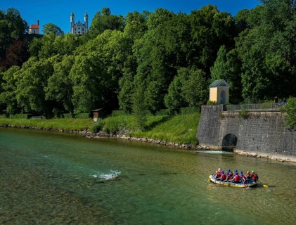 Rafting on the river Isar