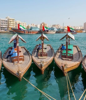 Small traditional ships on the Creek