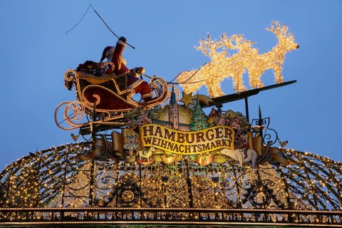 Santa Claus with reindeer sleigh