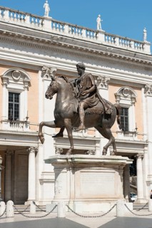 Bronze equestrian statue of Emperor Marcus Aurelius