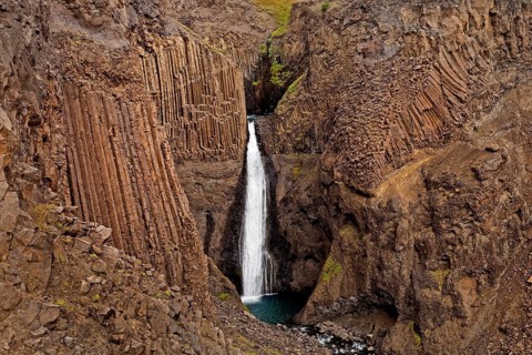 Litlanesfoss waterfall at Hengifoss