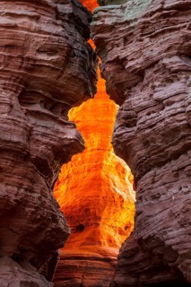 Altschlossfelsen glowing orange-red through the inciding sun
