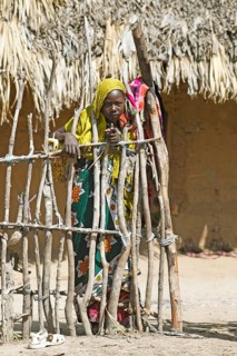 Woman at fence