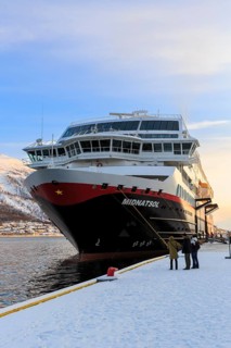 Hurtigruten MS Midnatsol docked at harbor