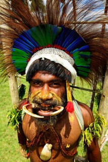 The highland tribes presenting themselves at the Sing Sing of Goroka