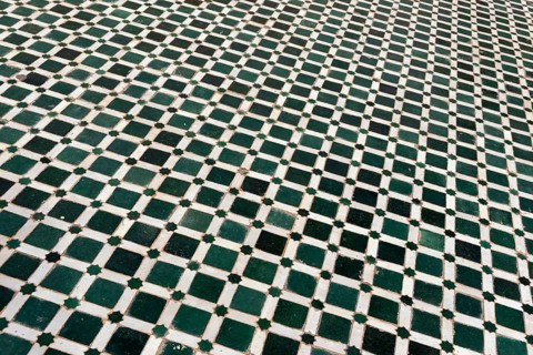 Close-up of floor mosaic at El Bahia Palace