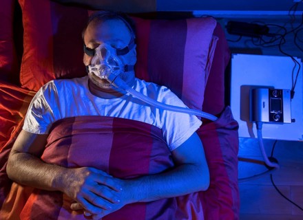 Man with sleep apnea syndrome