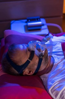 Man with sleep apnea syndrome