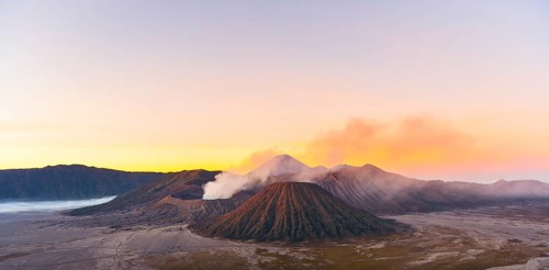 Smoking volcano Gunung Bromo