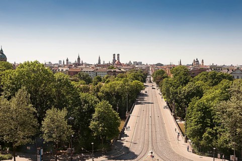 View from the Maximilianeum on Maximilianstrasse and downtown